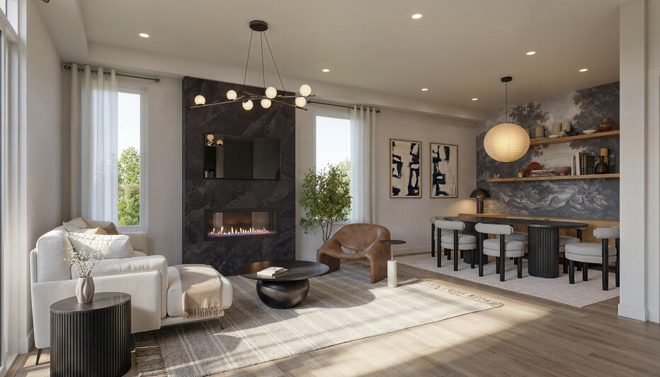 Aura Lakeview Village in Mississauga by Caivan townhome living room Aura Lakeview Village in Mississauga by Caivan townhome living room