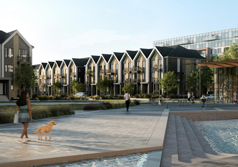 Modern living at Aura Lakeview Village in Mississauga by Caivan townhouses Modern living at Aura Lakeview Village in Mississauga by Caivan townhouses street view