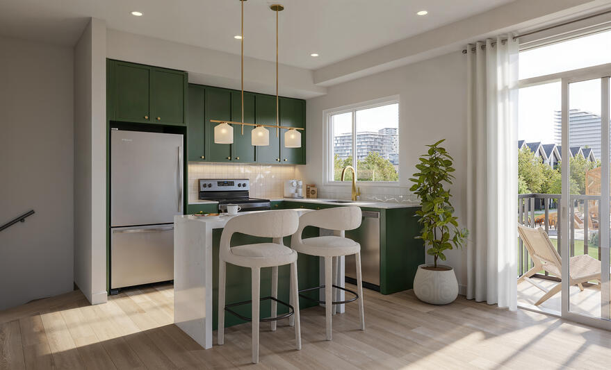 Aura Lakeview Village in Mississauga by Caivan townhome kitchen Aura Lakeview Village in Mississauga by Caivan townhome kitchen