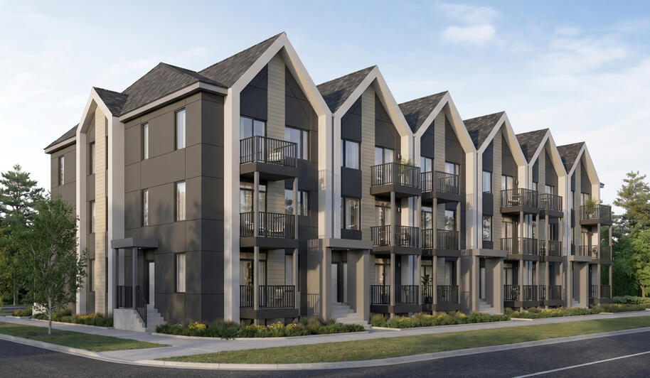 Modern townhomes at Aura Lakeview Village in Mississauga by Caivan Modern townhomes at Aura Lakeview Village in Mississauga by Caivan